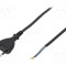 Cablu 2x0,75mm2 CEE 7/16 PLASTROL cu mufă, cablu PVC 3m negru 2,5A