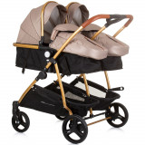 Carucior gemeni Chipolino Duo Smart 3 in 1 golden beige