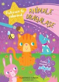 Animale dragalase. Carte de colorat cu 7 acuarele cu sclipici - Editura Flamingo Junior
