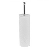 Perie WC Metalică, Model Romburi, Culoare Alb, Dimensiuni 39 cm, Oem