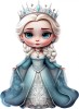 Sticker decorativ, Printesa Elsa, Albastru, 80 cm, 1269STK-1
