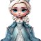 Sticker decorativ, Printesa Elsa, Albastru, 80 cm, 1269STK-1