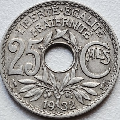 25 centimes 1932 Franta, km#867a foto