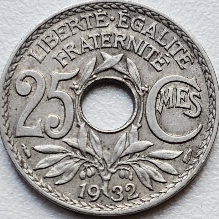 25 centimes 1932 Franta, km#867a