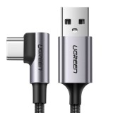 Cablu Date si Incarcare Ugreen 90&deg;, USB Type C, 3A Fast Charge