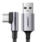 Cablu Date si Incarcare Ugreen 90&deg;, USB Type C, 3A Fast Charge