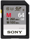 Card de memorie Sony SF64M SDXC, 64GB, 260 MB/s Citire, 100 MB/s Scriere, Clasa 10