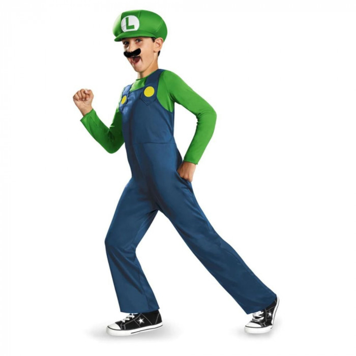 Costum Luigi Super Mario Nintendo pentru copii 7-8 ani 127-136 cm