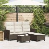 VidaXL Set canapea grădină 3 piese cu perne &icirc;n formă L polirattan maro 3328639