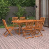 VidaXL Set mobilier de grădină 7 piese 180x90x75 cm, lemn masiv acacia