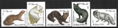 B1655 - Rusia 1980 - Fauna 5v. neuzat,perfecta stare foto