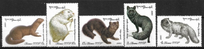 B1655 - Rusia 1980 - Fauna 5v. neuzat,perfecta stare