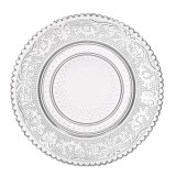 Farfurie Desert, Sticlă, Model Decorativ, Transparent, 15 cm, Oem