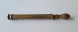 Cumpara ieftin Pompa veche din alama pentru gradinarit, maner stejar; unealta antica de colectie fabricata in spatiul german si vanduta in Romania, anii 1880-1904