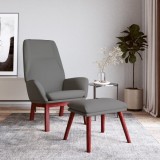 VidaXL Scaun de relaxare cu taburet, gri deschis, textil