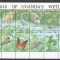 UGANDA 1991 FAUNA ANIMALE SALBATICE PASARI FLUTURI
