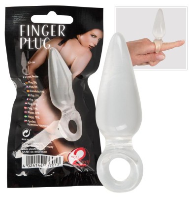 Dop Anal Cu Inel, Transparent, 9.5 cm foto