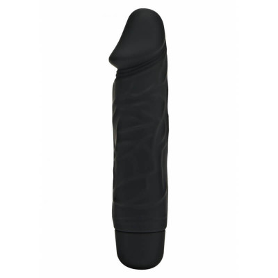 Mini Vibrator Realist Classic, Multispeed, Silicon, Negru, 15.5 cm foto