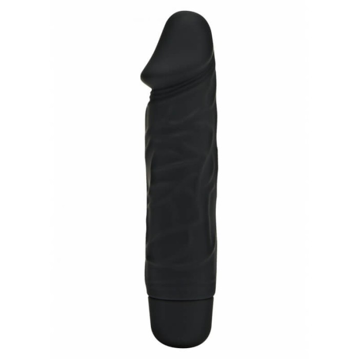 Mini Vibrator Realist Classic, Multispeed, Silicon, Negru, 15.5 cm