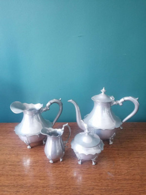 Set de ceai argintiu din 4 piese foto