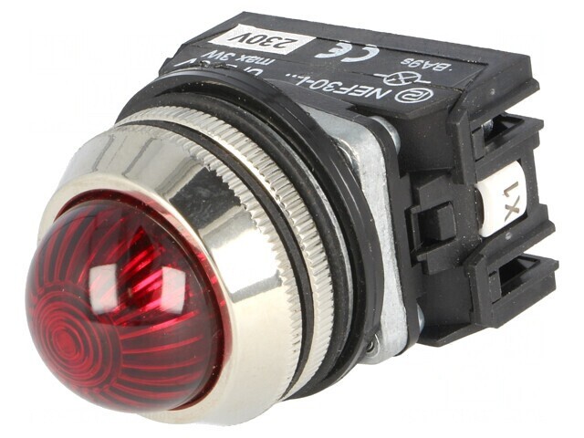 Lumină de control LED 30mm 230VAC