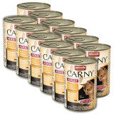 Cumpara ieftin Conservă CARNY ADULT carne de vită, pui + inimi rață - 12 x 400g, Animonda