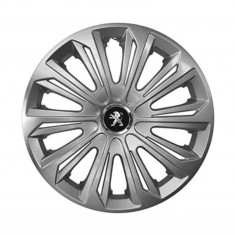 Set 4 capace roti Strong Silver Varnished pentru gama auto Peugeot, R15