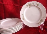 SET SERVICIU FARFURII TORT / MIC DEJUN PORTELAN ROSENTHAL CLASSIC ROSE MODEL CATHERINE STIL MONBIJOU ANUL 1975