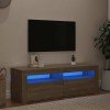 VidaXL Comodă TV cu lumini LED, stejar sonoma, 120x35x40 cm