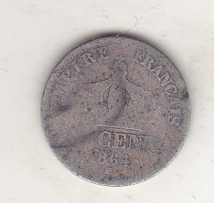 bnk mnd Franta 50 centimes 1864 BB argint