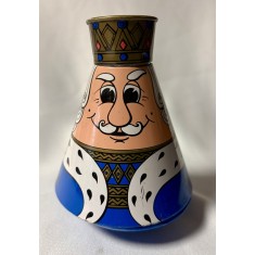 Pușculiță Veche din Tablă Litografiată &bdquo;Rege&rdquo; &ndash; Hypo-Bank Germania, 12,5 cm (cca. 1960&ndash;1970)