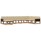 vidaXL Set de canapele de exterior cu pernă 8 pcs Natural și Bej 3381609