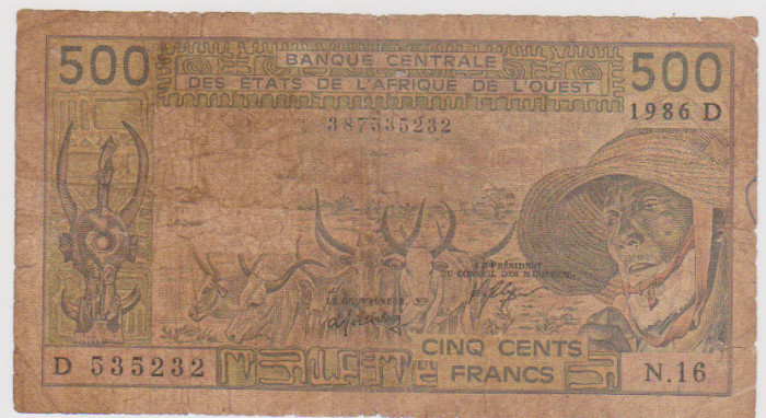 500 NIGER 1986 AFRICA DE EST