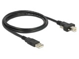 Cablu USB 2.0 DELOCK 83594, USB A la USB B aurit 1m, 480Mbps, negru