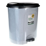 Coș de gunoi cu pedală, 30L, plastic, argintiu, CMCLASS