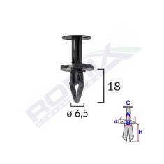 Clips Fixare Pentru Ford, Opel 6.5X18mm Negru Set 10Buc 135075 C70149-RMX