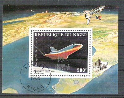 Niger 1985 Space, perf. sheet, used R.002 foto
