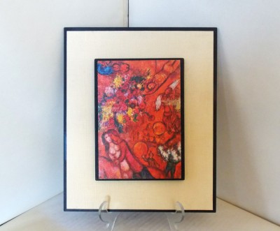 Marc Chagall - art print - La cirque Rouge - lemn montat pe p&amp;acirc;nză cartonată foto
