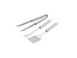Set de 3 ustensile pentru gratar, Otel, Argintiu