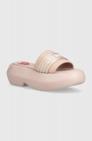 Love Moschino papuci femei, culoarea roz, cu platforma, JA28107I0IIX760A