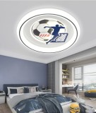 Lustra LED cu telecomanda 88W, 50 cm, lumina reglabila, model fotbal albastru