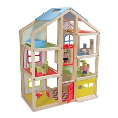 Casuta de papusi din lemn mobilata Melissa and Doug