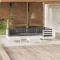 vidaXL Set mobilier de grădină cu perne, 7 piese, alb, lemn masiv pin 3096545