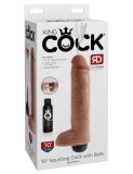Dildo 10&quot; Squirting Cock with Balls Light