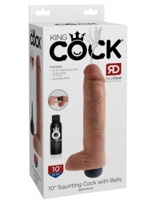 Dildo 10&amp;quot; Squirting Cock with Balls Light foto