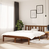 Cadru de pat dublu, maro miere, 135x190 cm, lemn masiv, vidaXL