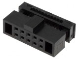 Mufă IDC Mamă 10 Pin pentru Cablu Bandă 0.635mm Aurită, CONNFLY