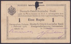 Bancnota Africa de Est Germana 1 Rupie 1916 - P20a aUNC ( vezi descriere )