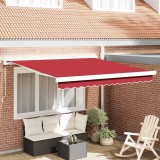 Marchiză manuală retractabilă roșie 350x250 cm