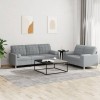 VidaXL Set de canapele cu perne, 2 piese, gri deschis, material textil 3201322